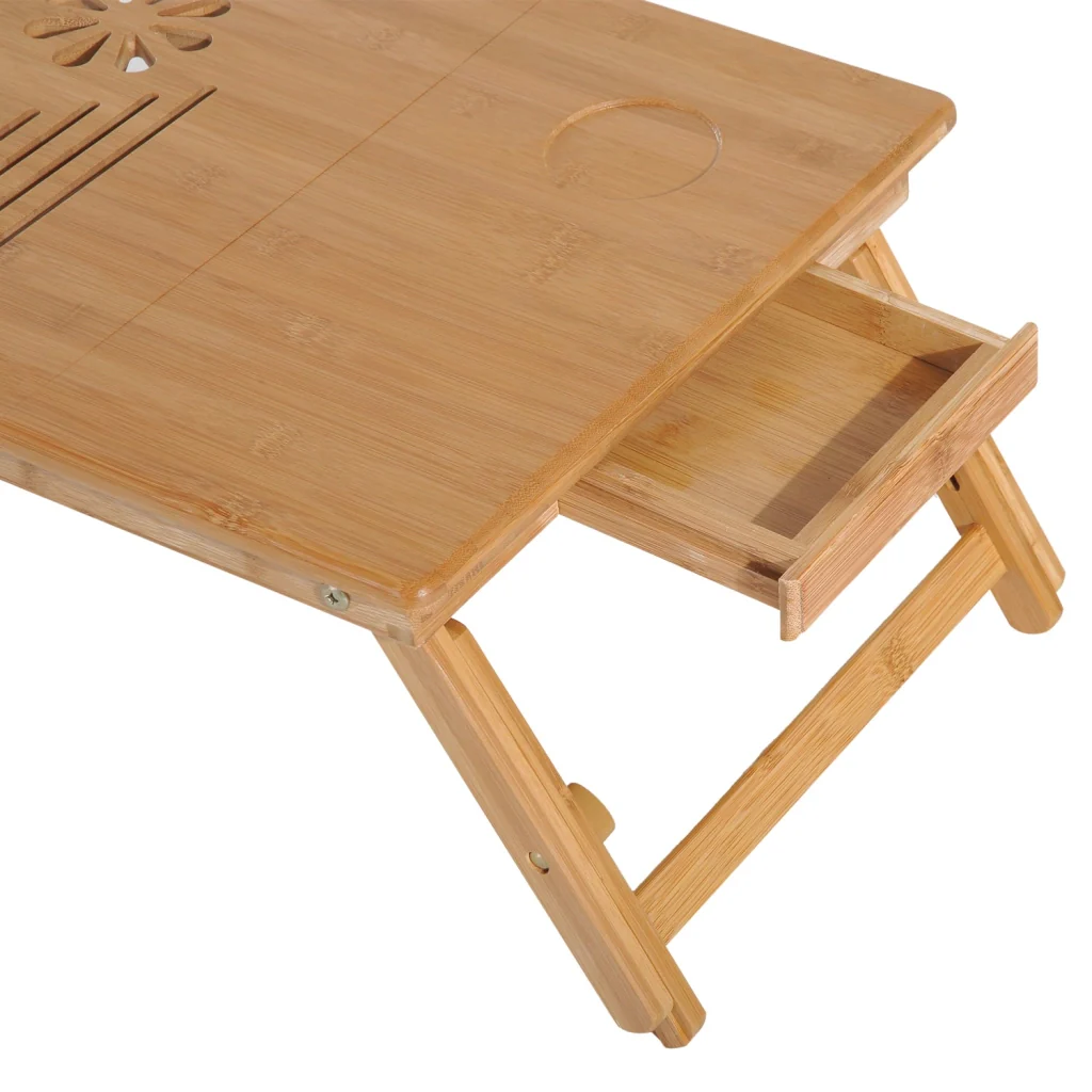 Tavolino da Letto per PC Portatile con Sistema di Raffreddamento in Bambù 55x35x22-30 cm - Image 8