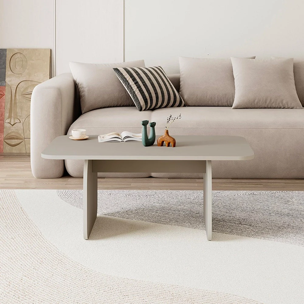 Tavolino da salotto Pietra con gambe a pannello piatto in colore cashmere - Image 2