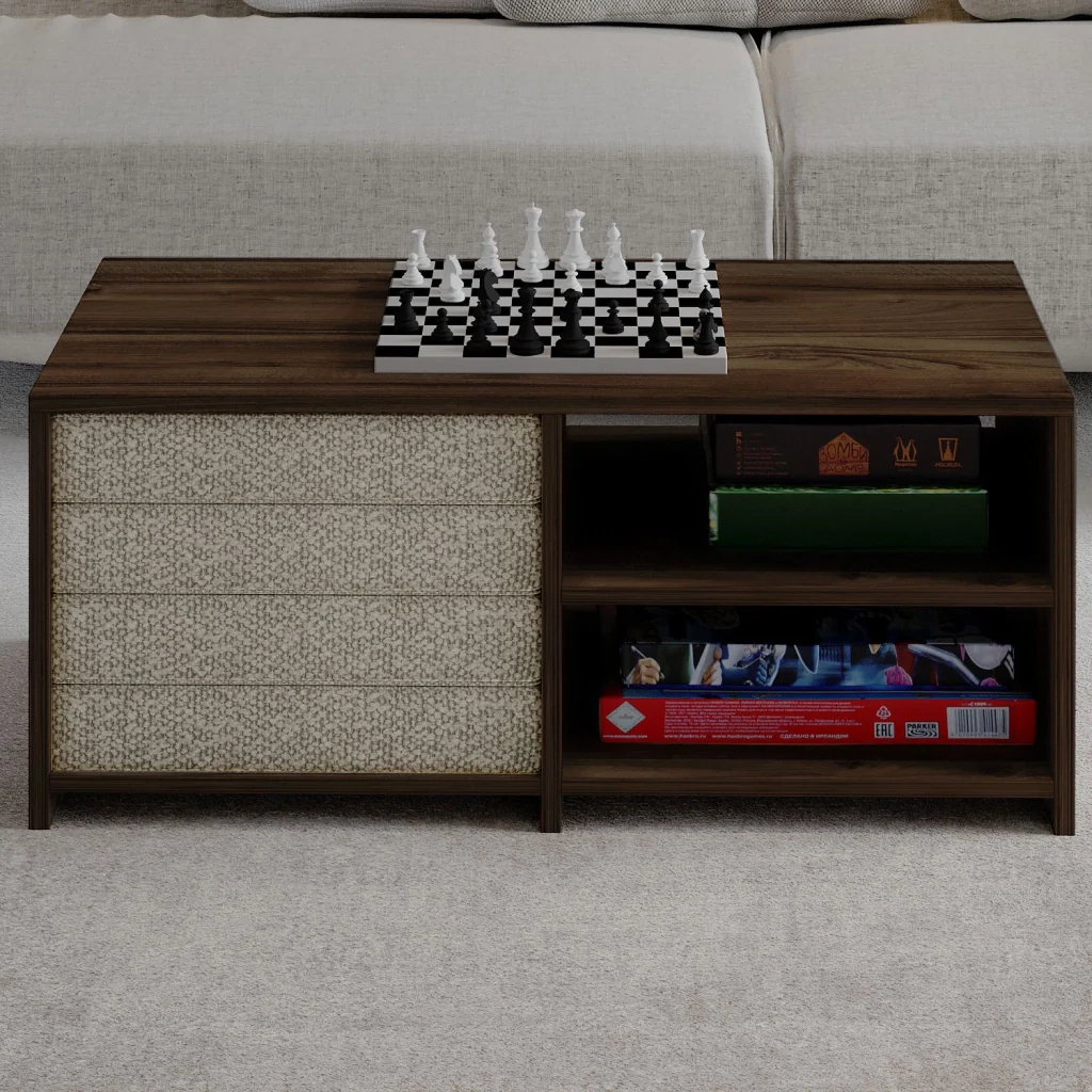 Tavolino in legno "Gord" - 90 x 45 x 44 cm - Marrone - Image 4