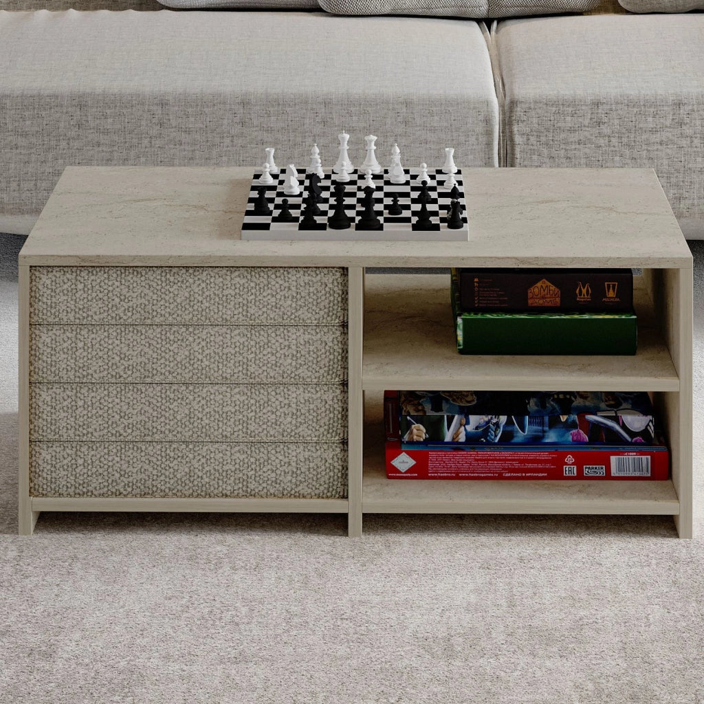 Tavolino in legno "Gord" - 90 x 45 x 44 cm - Travertino - Image 4