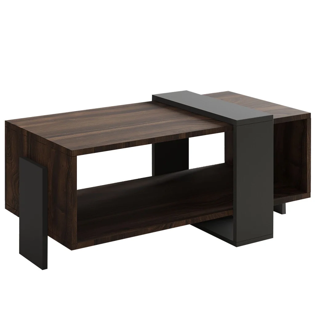 Tavolino in legno "Meleni" - 90 x 49 x 40 cm - Marrone