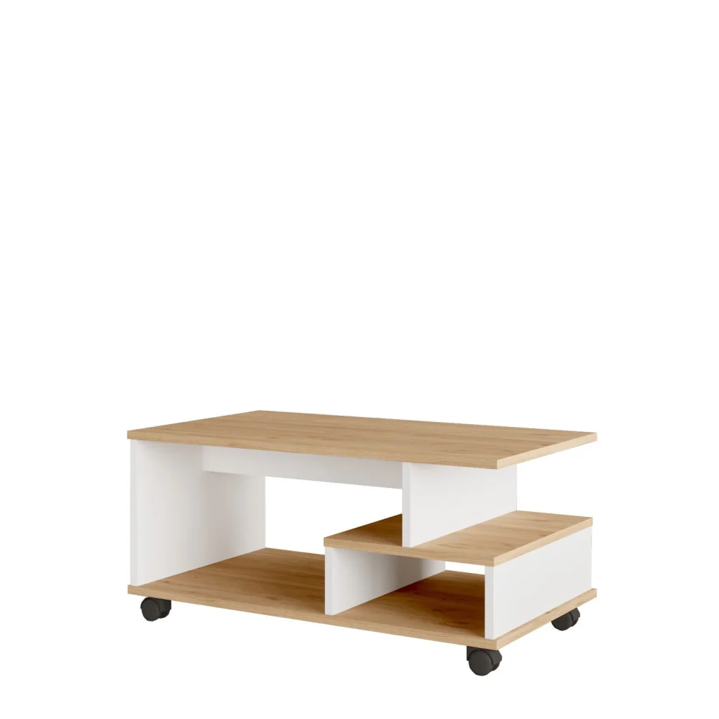 Tavolino in legno "MIN9" - 90 x 51 x 42 cm - Bianco