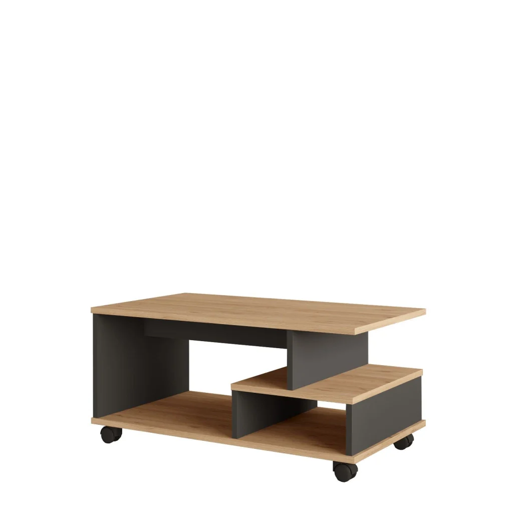 Tavolino in legno "MIN9" - 90 x 51 x 42 cm - Grigio antracite