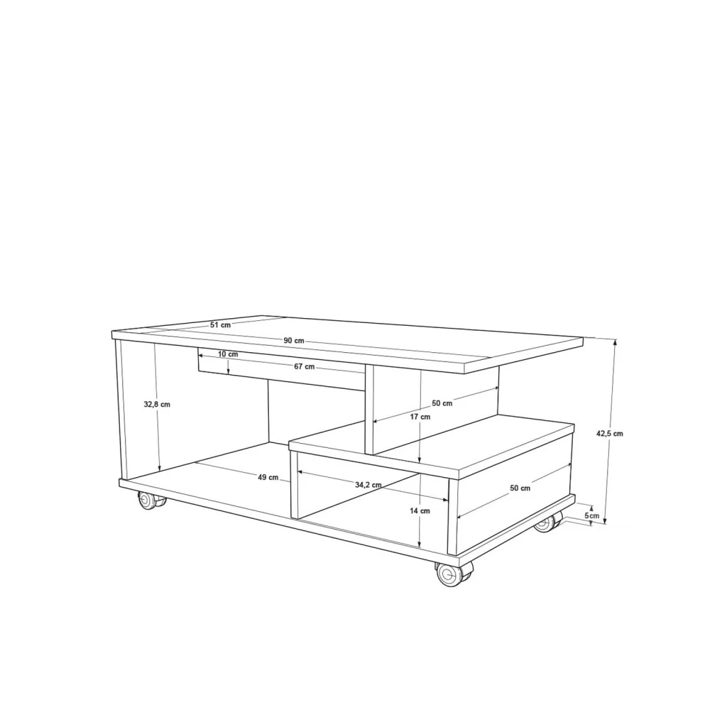 Tavolino in legno "MIN9" - 90 x 51 x 42 cm - Grigio antracite - Image 5