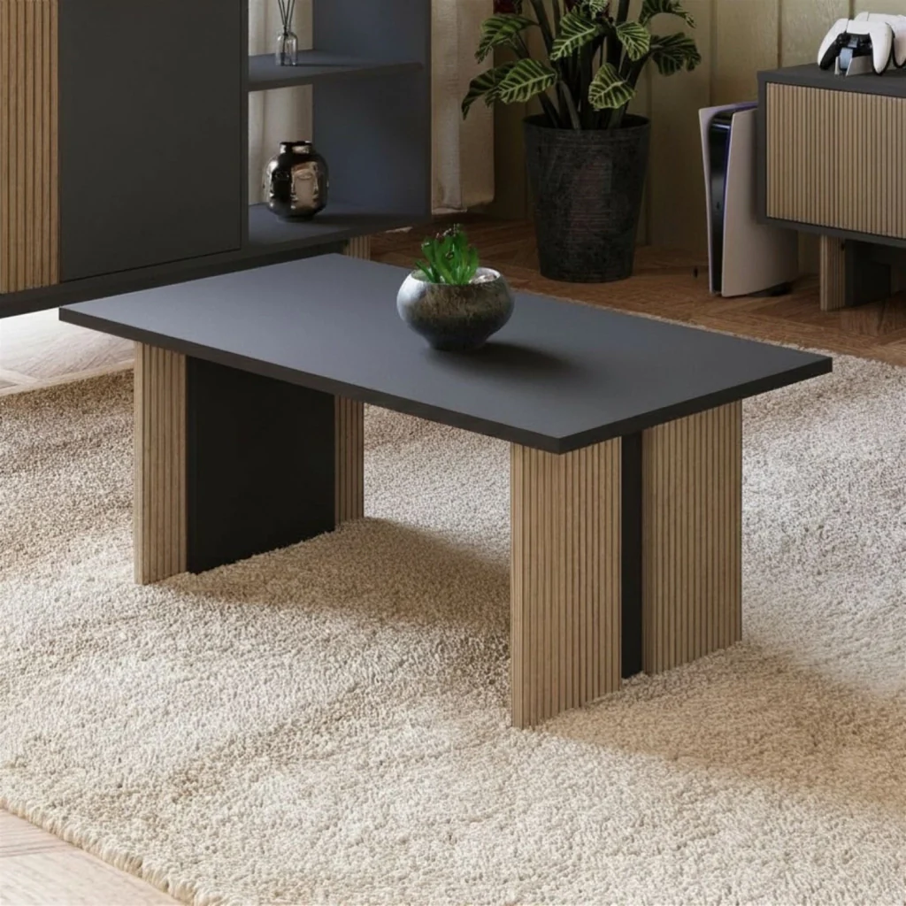 Tavolino in legno "Ravello" - 90 x 50 x 40 cm - Grigio antracite - Image 2