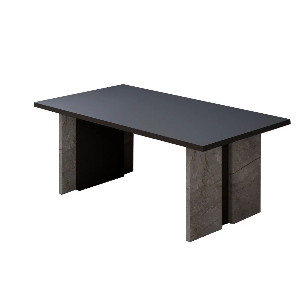 Tavolino in legno "Ravello" - 90 x 50 x 40 cm - Grigio antracite marmorizzato