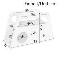 Tavolino Salvaspazio con Ruote, Angoli Arrotondati per Soggiorno e Camera da Letto, 81x33x51.5 cm, Bianco - Image 3