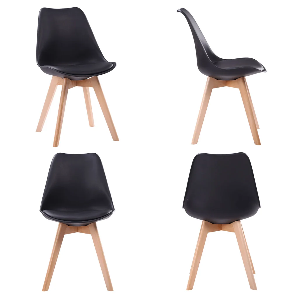 Tavolo allungabile 120/160cm HELGA e 4 sedie NORA nero - Image 3
