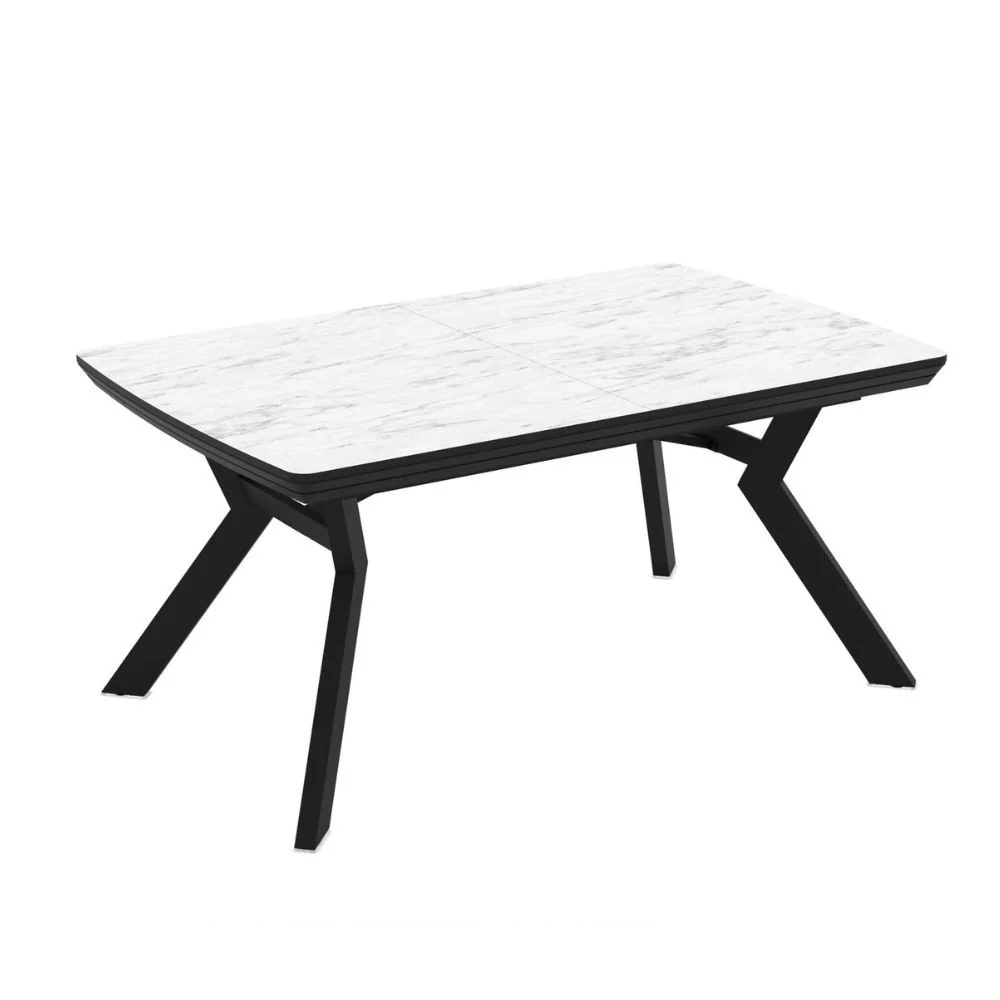 Tavolo allungabile Robat piano effetto marmo bianco opaco 160x100x76 H cm. - Image 2