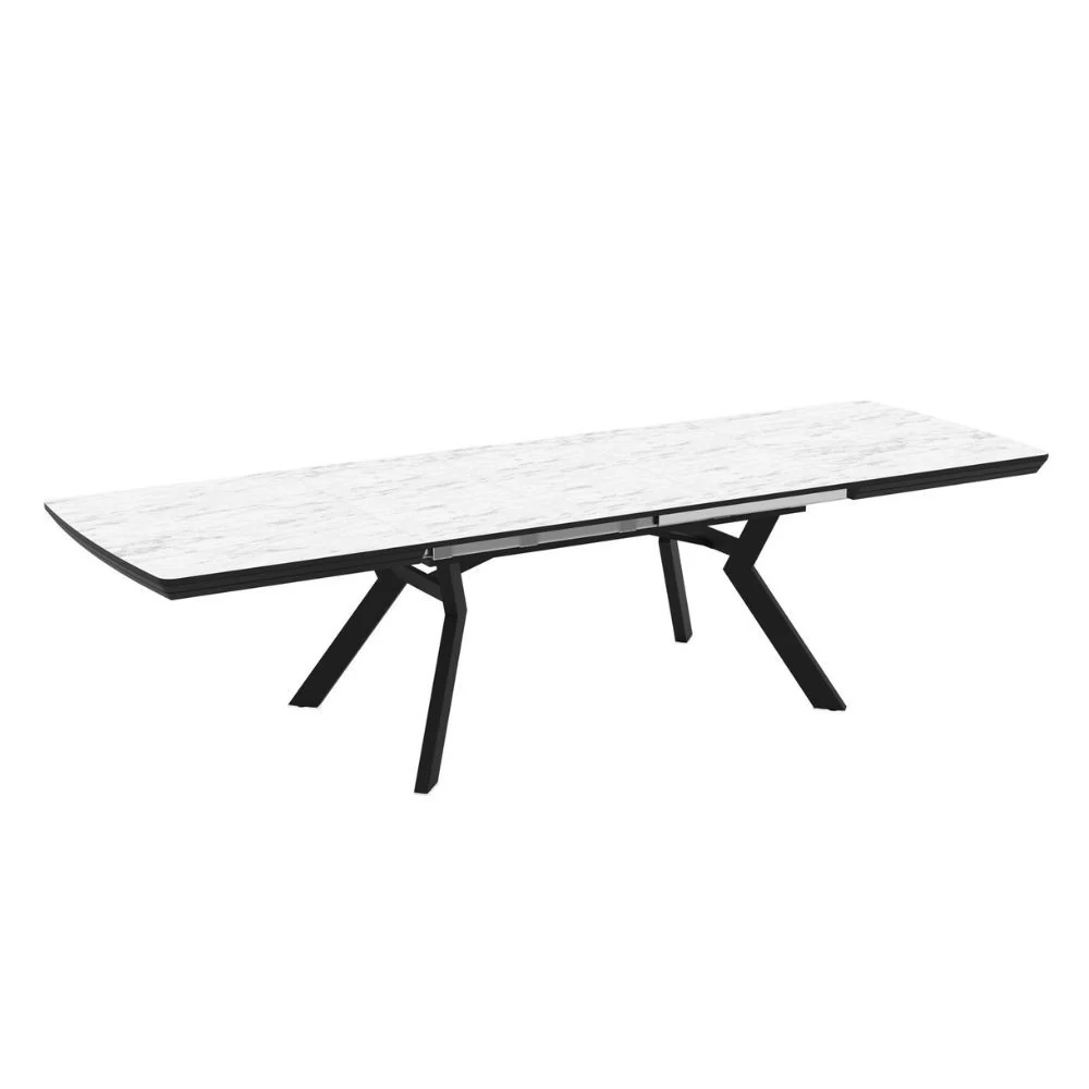 Tavolo allungabile Robat piano effetto marmo bianco opaco 160x100x76 H cm. - Image 3