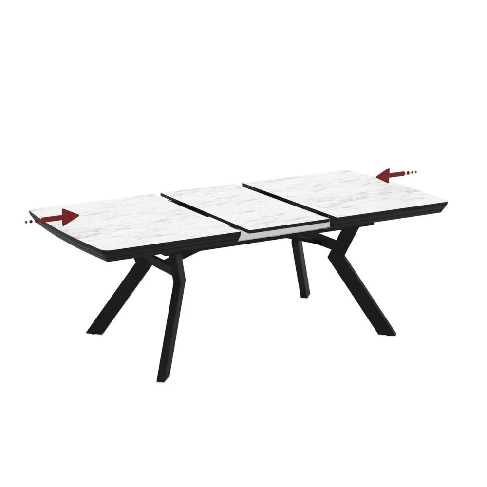 Tavolo allungabile Robat piano effetto marmo bianco opaco 160x100x76 H cm. - Image 6