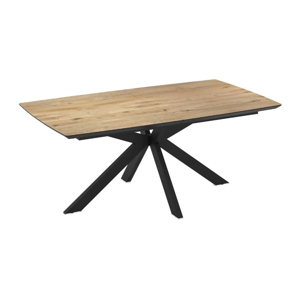 Tavolo allungabile Verano con piano rovere e gambe nere - Image 5