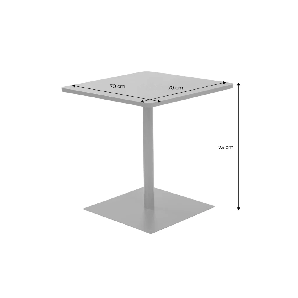 Tavolo da giardino quadrato in acciaio, 70cm, antracite - Image 4