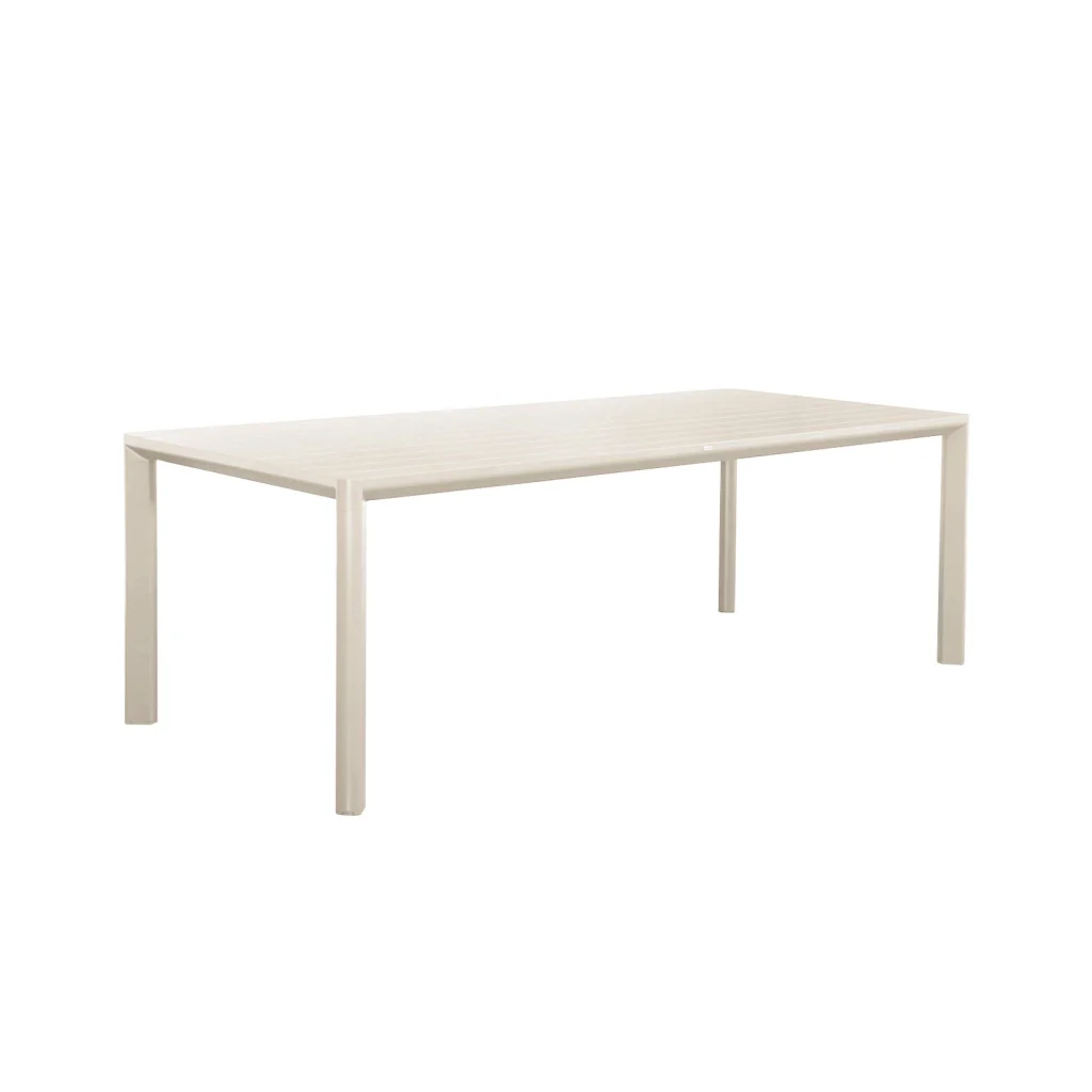 Set tavolo da giardino in alluminio con 1 panchina e 4 sedie, beige - Image 6