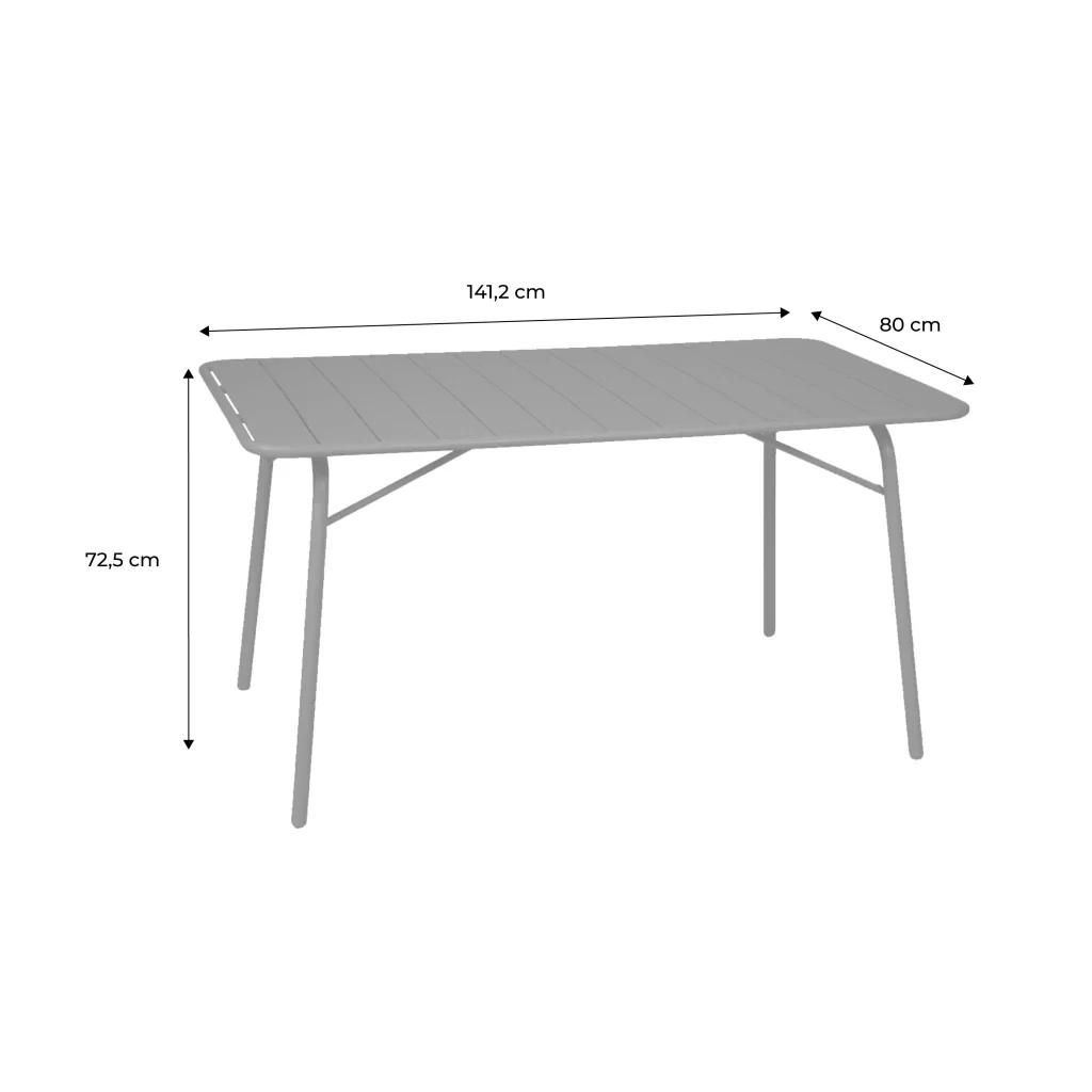 Tavolo da giardino pieghevole in metallo 6 posti, 140cm, giallo - Image 5