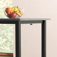Tavolo da Pranzo Estensibile, Tavolo da Cucina, Design Moderno, con Grande Piano, per 6 Persone, Struttura in Acciaio, Grigio Scuro - Image 3