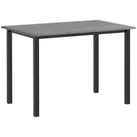 Tavolo da Pranzo Estensibile, Tavolo da Cucina, Design Moderno, con Grande Piano, per 6 Persone, Struttura in Acciaio, Grigio Scuro - Image 5