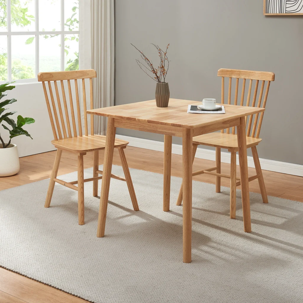 Tavolo da Pranzo Klijori Tavolo da Cucina in Legno di Hevea 75x75 cm color Naturale [en.casa]
