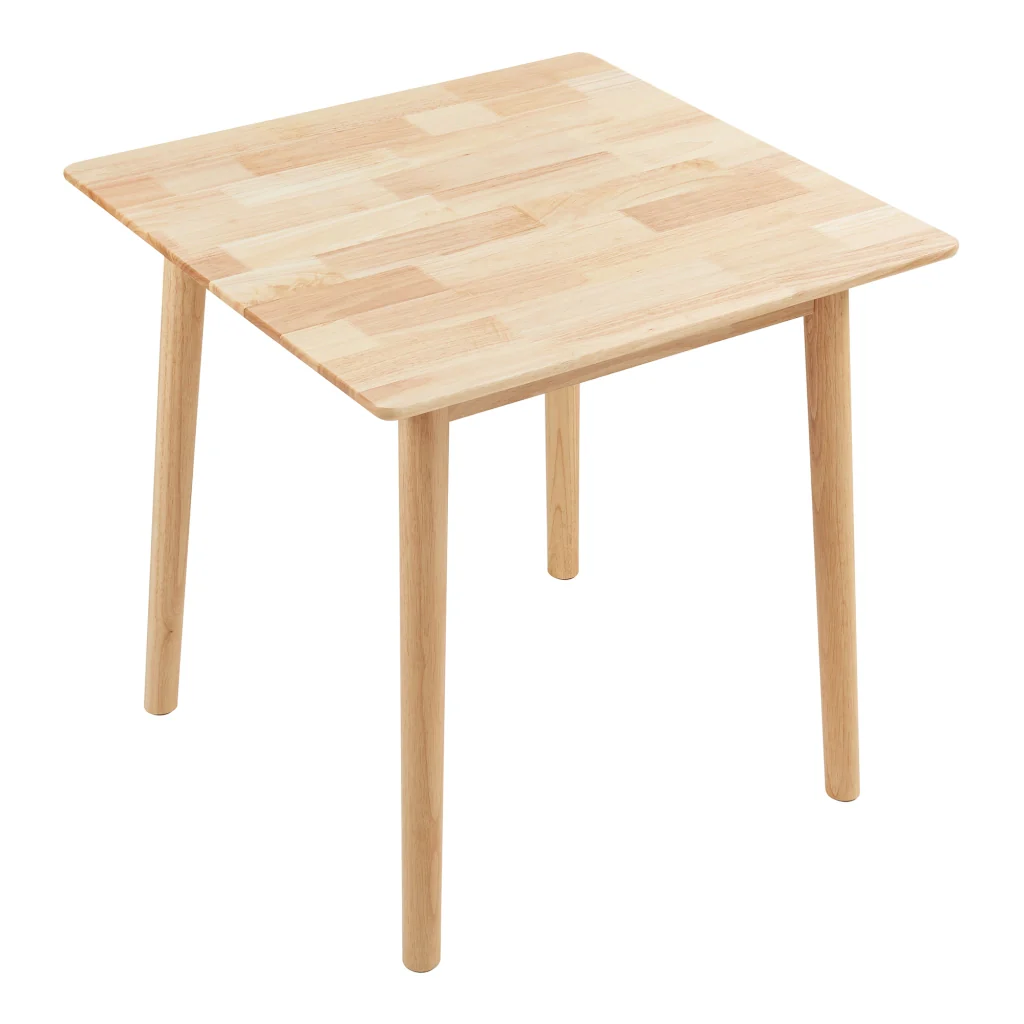 Tavolo da Pranzo Klijori Tavolo da Cucina in Legno di Hevea 75x75 cm color Naturale [en.casa] - Image 5