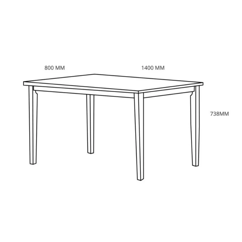 TAVOLO DORI 140X80XH73,8CM ROVERE. - Image 3
