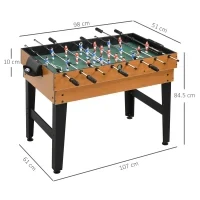 Tavolo Multigioco 4 in 1 con Calcio Balilla, Biliardo, Ping Pong e Hockey da Tavolo, 107x61x84.5cm - Image 3