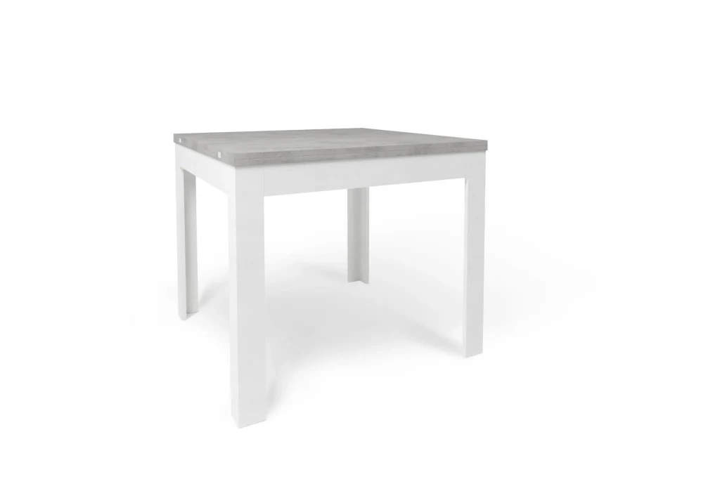 Tavolo Quadrato / Rettangolare Pieghevole Allungabile 90+90cm cemento e bianco ossido