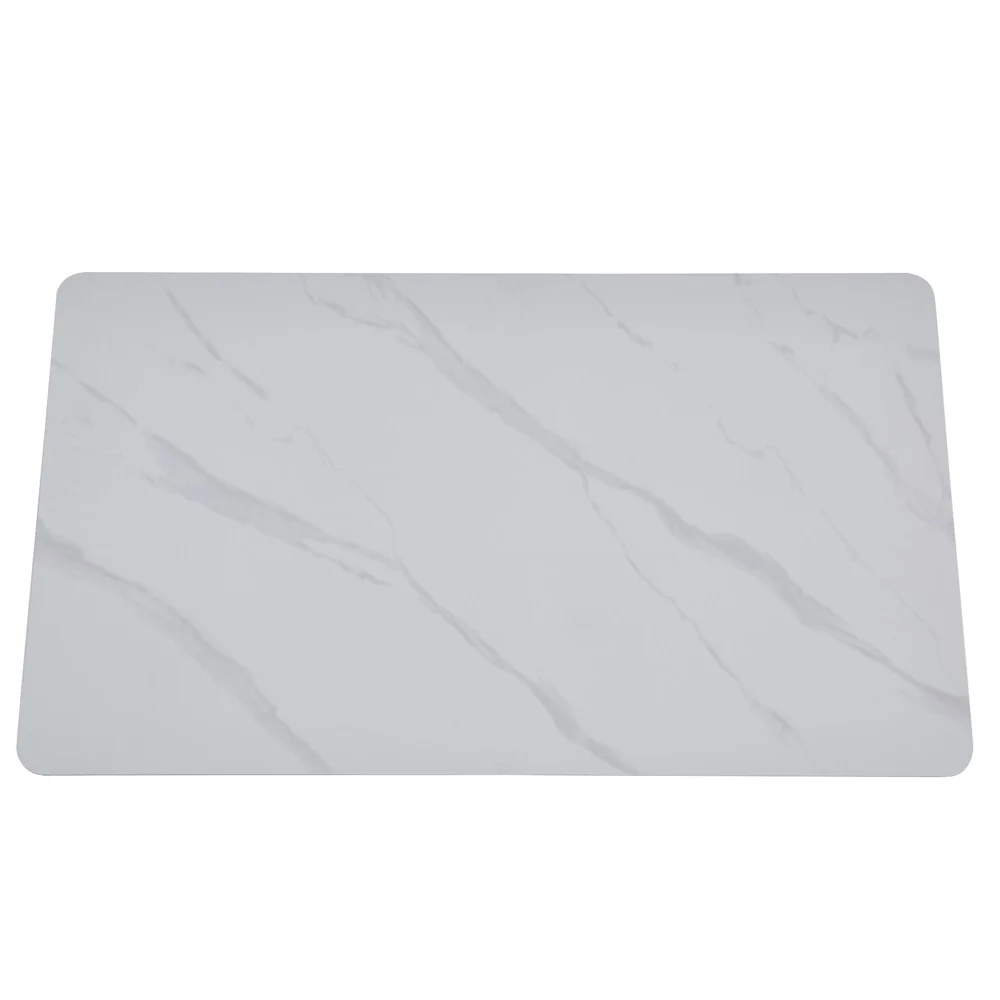 Tavolo rettangolare fisso Megalit con piano in ceramica bianco lucido e struttura in metallo nero - Image 4