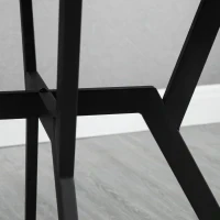Tavolo Rotondo da Soggiorno per 2 Persone con Sostegno a X, in Legno e Acciaio, Ø90x76 cm, Nero e Marrone - Image 9