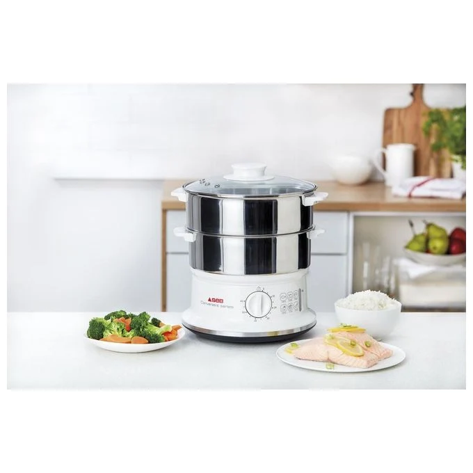 Tefal VC1451 pentola a vapore 2 cestello/i Superficie piana Acciaio inossidabile, Bianco - Image 4