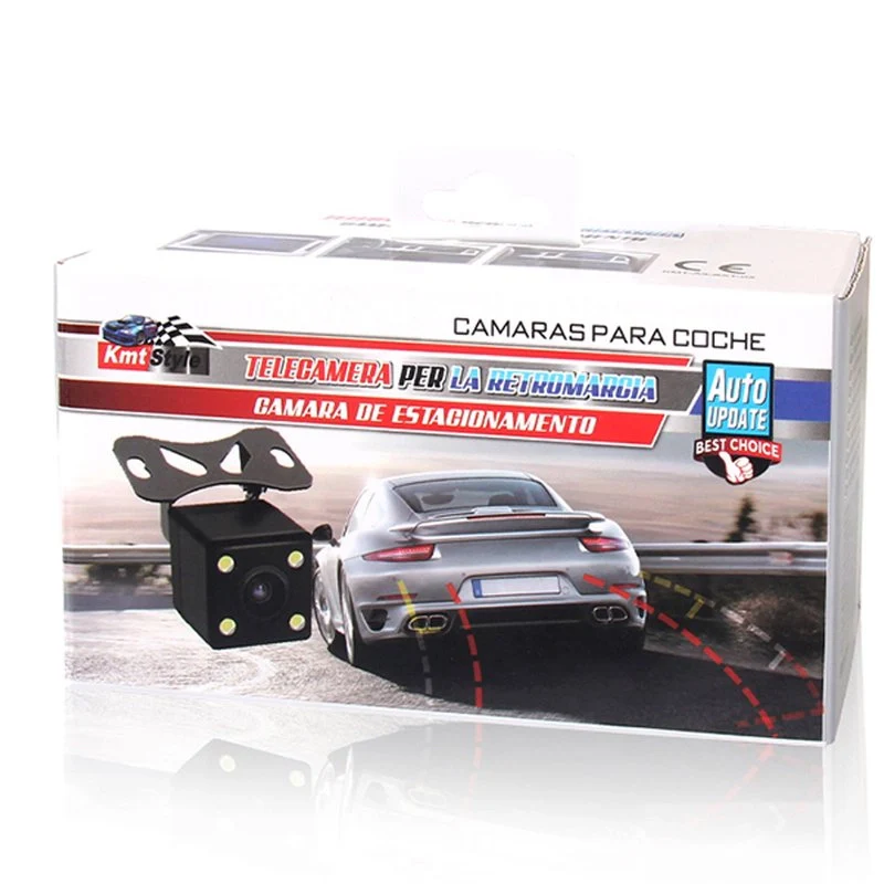 Telecamera Retromarcia Portatarga Quadrata 25X25mm Con 4 Led Sensore CMD Visione Notturna 12V Auto IP67 - Image 3