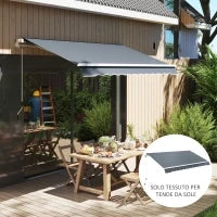 Telo di Ricambio Tenda Parasole Retrattile 3x2.5m in Poliestere Anti UV 50+, Giardino, Grigio - Image 2
