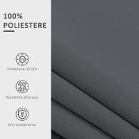 Telo di Ricambio Tenda Parasole Retrattile 3x2.5m in Poliestere Anti UV 50+, Giardino, Grigio - Image 5