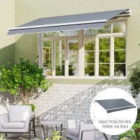Telo di Ricambio Tenda Parasole Retrattile 3x2.5m in Poliestere Anti UV 50+, Giardino, Grigio - Image 7