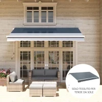 Telo di Ricambio Tenda Parasole Retrattile 3x2.5m in Poliestere Anti UV 50+, Giardino, Grigio - Image 8