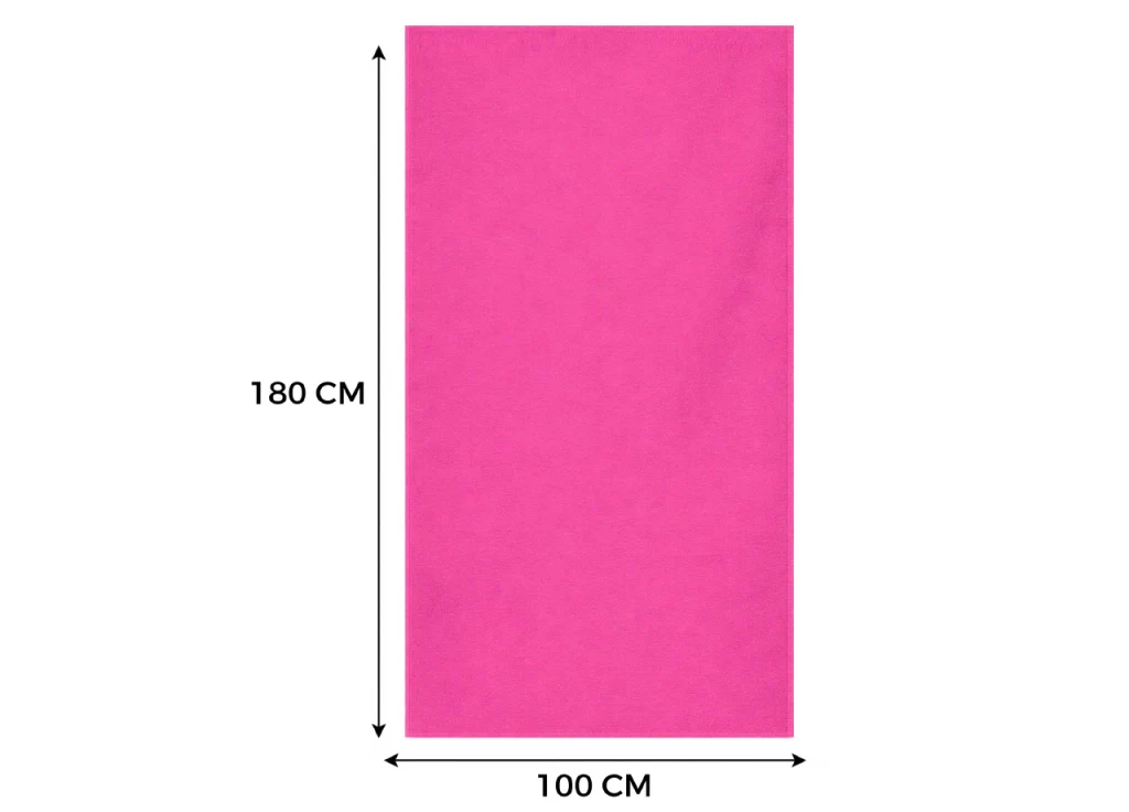 Telo Mare Grande 100x180 Spugna Spiaggia Piscina Maui Tinta Unita - Telo Mare - Fuxia - Image 3