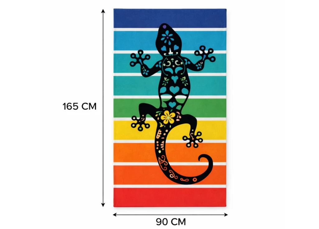 Telo Mare Jacquard Spugna Asciugamano Spiaggia Disegno Gecko - Telo Mare - Multicolor D1 - Image 3