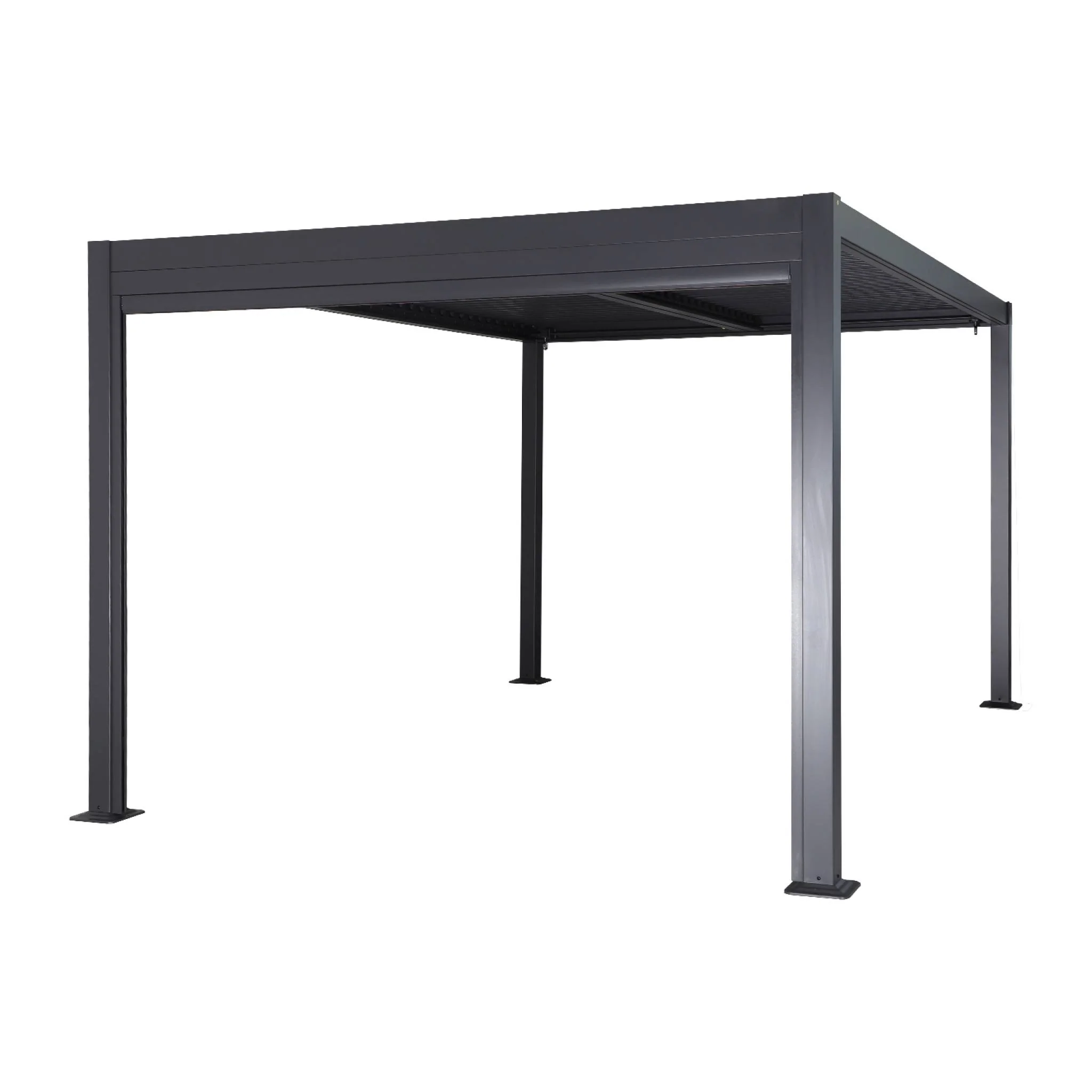 tenda laterale avvolgibile alluminio e textilene per pergola, 3m, - Image 3