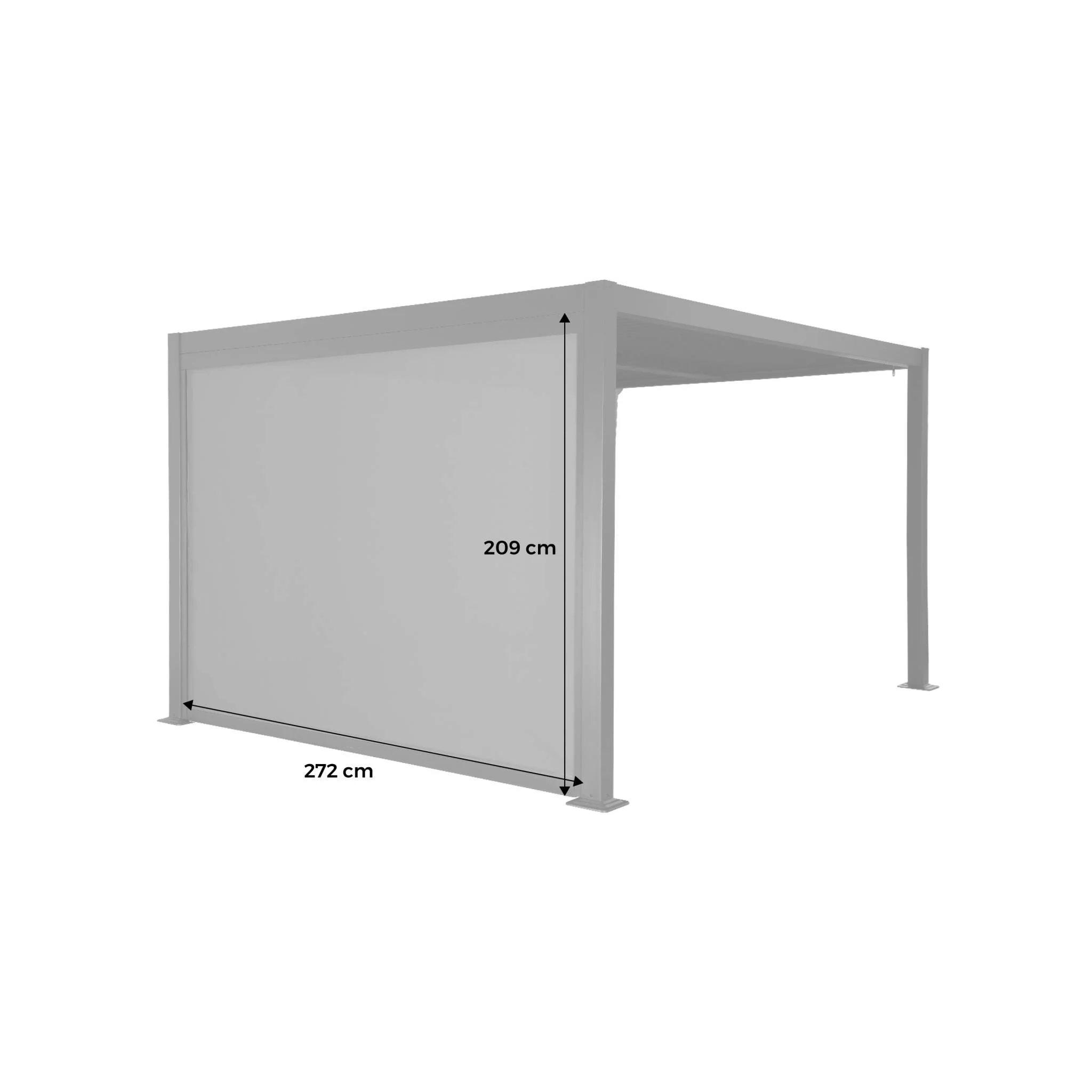 tenda laterale avvolgibile alluminio e textilene per pergola, 3m, - Image 4