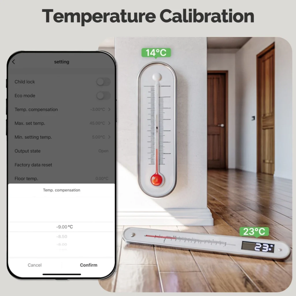Termostato WIFI 503 Con Batteria, Per Caldaia a Gas Boiler, APP TUYA Smart Life, Quadrata Montaggio da Esterno Oppure Incasso Scatola 503 (Nero) - Image 6
