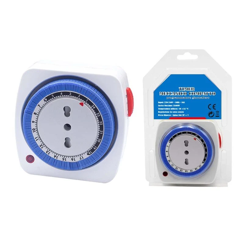 Timer Presa Elettrica Regolabile 24 Ore Con Spina 16A Presa Bipasso 10/16A Max 3500W Dimensione Compatto - Image 3
