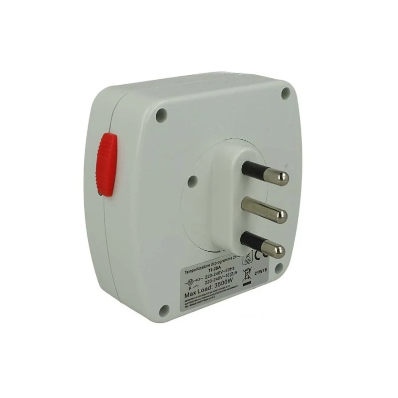 Timer Presa Elettrica Regolabile 24 Ore Con Spina 16A Presa Bipasso 10/16A Max 3500W Dimensione Compatto - Image 5