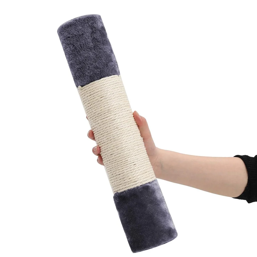 Tiragraffi a colonna in sisal per affilare gli artigli 2 lussuose nicchie mobili da gioco per gattini gatti e felini 84 cm colore grigio scuro 12_0001153 - Image 3