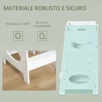 Torre Montessoriana per Bambini, Learning Tower con Altezza Regolabile in MDF, 40x50x90cm, Bianco - Image 5