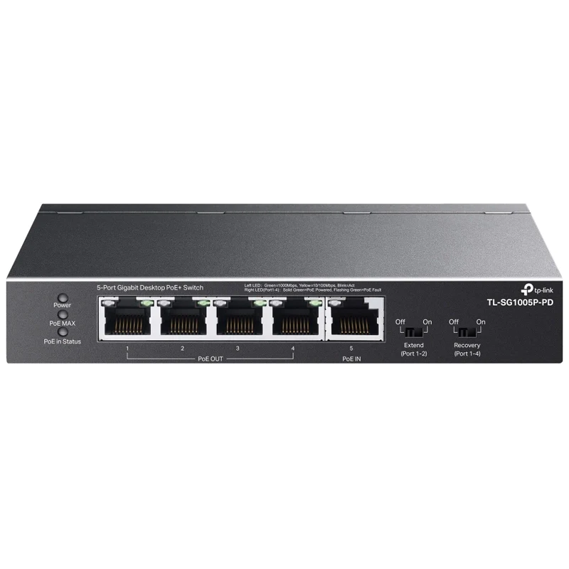 TP-LINK TL-SG1005P-PD - SWITCH DESKTOP 5 PORTE GIGABIT - 4 POE OUT E 1 POE IN
