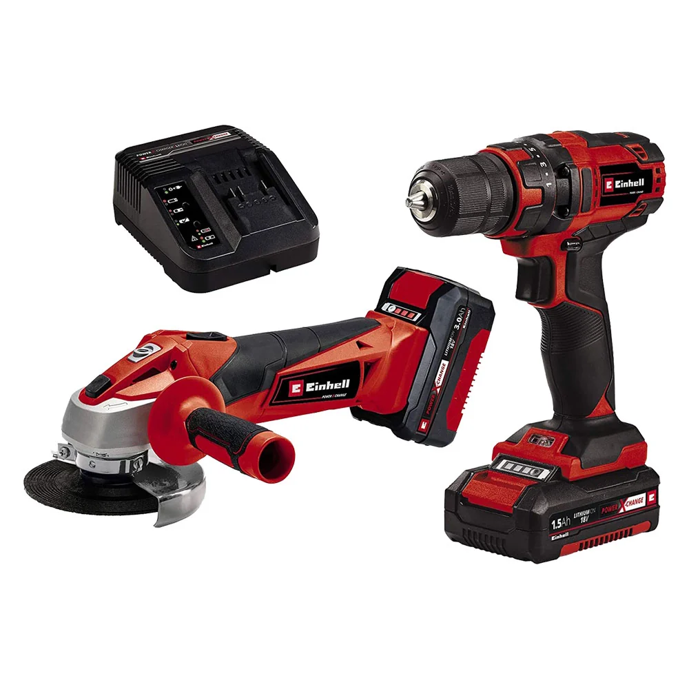 TRAPANO AVVITATORE+SMERIGLIATRICE A BATTERIA 'TC-TK 18 LI KIT' kit 2 pezzi  - EINHELL