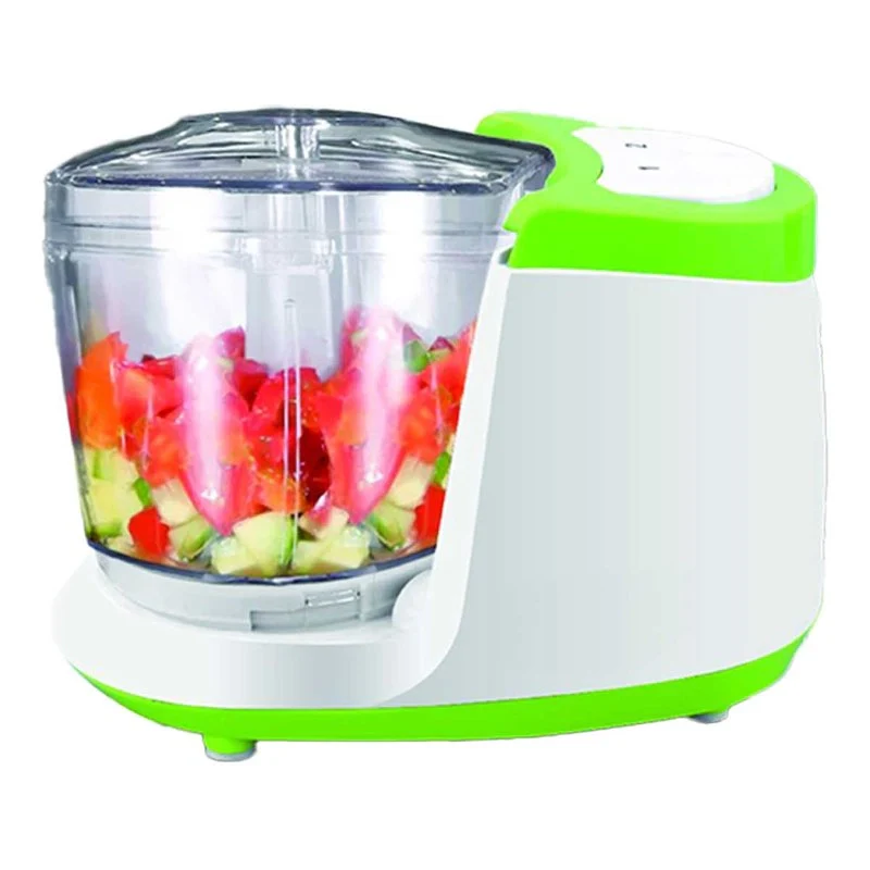 Tritatutto da Cucina Elettrico a Doppia Lame in Acciaio Inox 250W con 2 Velocita Vassoio in Vetro Temperato Capacita 400ml Verde - Image 4
