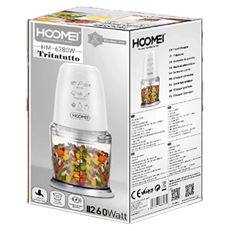 Tritatutto da Cucina Elettrico con Modalita Rapido 260W con Lama in Acciaio Inox Vassoio Capicita Max 500mL Bianco - Image 3