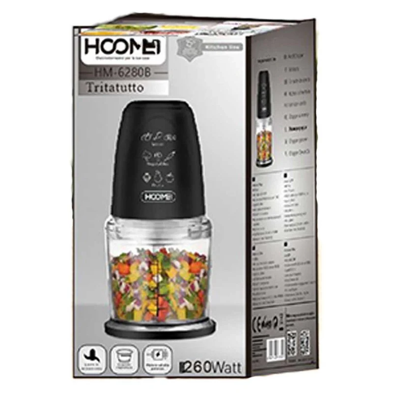 Tritatutto da Cucina Elettrico con Modalita Rapido 260W con Lama in Acciaio Inox Vassoio Capicita Max 500mL Nero - Image 2