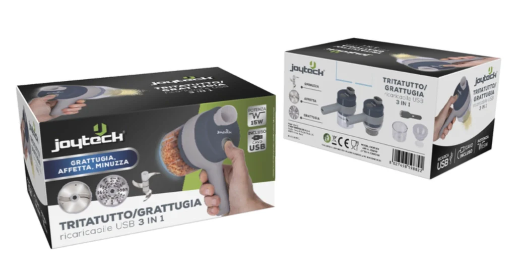 TRITATUTTO GRATTUGIA RICARICABILE 3 IN 1 15 W - contenitore ml 250 - JOYTECK - Image 2