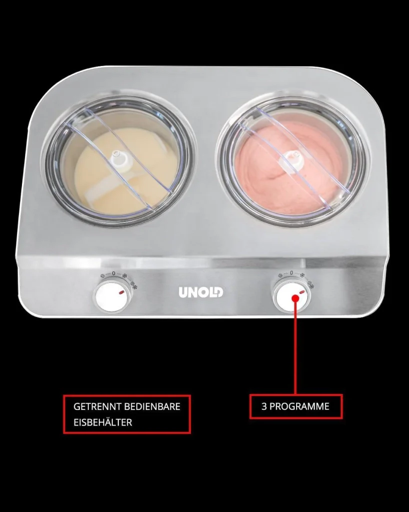 Unold Doppio Gelatiera compressore 2,4 L 250 W Acciaio satinato, Bianco - Image 6